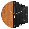 Wall Clocks Abstract Industrial Style Clock Wood Analog Ornament Crafts For Home Bedroom Office Living Room Decoration Gift Supp