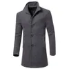 Misto lana da uomo Cappotto invernale di lana da uomo monopetto Slim Fit Cappotto lungo Solido colletto con bavero Autunno Inverno Streetwear Giacche 230912