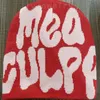 Skull Caps Mea Culpas Beanie Hat誇張された手紙女性男性パンクホップピンク黒い白いデザイナーハットファッションアクセサリー夏冬pj090