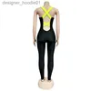 Tute da donna Pagliaccetti Tute da donna Pagliaccetti Sexy Scava fuori Con apertura sul retro Fasciatura Tuta da donna Catsuit Senza maniche Push Up Fitness Allenamento Pagliaccetto Tuta L23