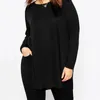 Women's Plus Size TShirt Long Sleeve Elegant Spring Autumn Tunic Women Solid Black Loose Blouse And Tops Slit Female Large Sweatshirts 7XL 230912