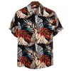 Chemises décontractées pour hommes Arrivée Hommes Hawaiian Camicias One Button Wild Imprimé Blouses à manches courtes Tops