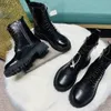 Botas de primavera outono simples zíper lateral versátil princesa japonesa botas de tornozelo clássicas botas planas botas de motocicleta saltos grossos e grossos tamanho 35-40 preto quente