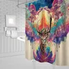 Rideaux de douche, beau décor coloré de rideau de salle de bains d'année classique