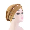 New Women's Hair Care Muslim Turban Hair Loss Stretch Braid Beads Head Scarf Lady Beanie Bonnet Indian Turbante Hat Chemo Cap