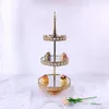 Bakeware Tools 3Tier Crystal Cake Stand Set Metal Mirror Cupcake Decorations Dessert Pedestal Wedding Party Display Mattor