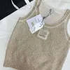 Tanks pour femmes Camis Designer Série de paillettes de fil d'or pour femmes Top tobs en tricot, exquis et élégant et à la mode