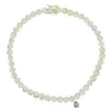 Anklets Sier Color Sparking 5a CZ Charm Anklet Round Zircon 5mm Tennis Chain Ice Out Bling Hip Hop Fashion Women
