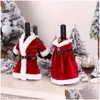 Decorazioni natalizie Nuovo set di vino rosso Abito Set di bottiglie di vino Decorazione Borse creative Consegna a domicilio Forniture per feste festive Dhtyf