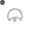 Septum Piercings Zircon Titanium Nose Ring G23 gångjärn Labret Helix Segment örhängen Sexig Industrial Hoop Body Jewelry for Women
