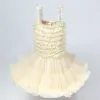 Ubrania dla dzieci koronka procowa sukienka księżniczka dziewczyna letnia sukienka tutu sukienka urodzinowa warstwa kolanowa kwiecista ubrania