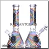 Hookahs Estilo Retro bong Luminus Decal Beaker Bong 9,8 "4mm de Espessura Heady Glass Bongs Straight Bong com Capturas de Gelo