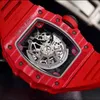 Richardmill Mechanical Automatic Watches Luxury Wristwatches Swiss Watchシリーズメンズメンズシリーズカーボンファイバー自動機械メンズウォッチRM3502 RED WN-T72O