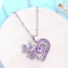 Shining Crystal Butterfly Heart Pendant Necklace for Women Letter I LOVE YOU Couple Lovers Gifts Fashion Jewelry Accessories