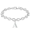 Link Bracelets 925 S Sterling Silver Bracelet Fashion Jewelry Unique Letter A To Bangles Charm For Women Men Girls Party Accessory