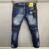 DSQ PHANTOM TURTLE Jeans masculinos de luxo designer jeans magro rasgado legal cara causal buraco denim marca moda ajuste jeans me289d