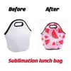 Party Favor Nouveaux blancs de sublimation Sac fourre-tout en néoprène réutilisable Sac à main Sacs à lunch souples avec fermeture à glissière pour l'école de travail FY349 Dhuxg