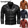 Hommes en cuir Faux hommes automne hiver pardessus en peluche épais Locomotive Froc vêtements tendance champ col montant guerre jeunesse aller au travail veste 230912