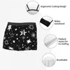 Underpants Men's Panties Black With White Stars Male Man Short Boxer Underwear