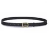 Belts Women's Belt French Retro Design Female Alloy Slide Buckle Thin For Women