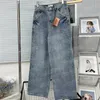 Designer jeans voor dames geborduurde letter denim broek Design mode Jean broek Hoogwaardige lange broek