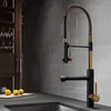 Rubinetti da cucina Rubinetto per lavabo e acqua fredda spazzolato professionale con lavaggio in oro monocomando