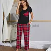 Women's Sleep Lounge Women's Sleepwear Night Suits For Women Pyjamas Set Cotton Ladies Pyjamas Pijamas Tvådelar Hemkläder bär nattkläder230913