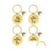 18 Styles Mothers Day Rainbow Round Keychain Gift Gold Stainless Steel Metal Key Chain With Lettering For Mama Holiday Gifts Drop Delivery