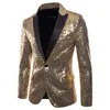 Mäns kostymer blazrar 2021 män glänsande guld paljett glitter utsmyckad blazer jacka casual ogräs partidräkt scenkläder267d