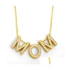 Mama alfabeto colar presente do dia das mães para mulheres com diamante mãe pingente colares entrega direta
