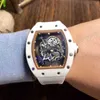 Richarmilles Watches Designer Top Watch Mekanik Saat Çok Fonksiyonlu Beyaz Seramik İçi Boş Çıkış Erkekler Saat