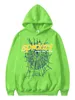 Spider 555 Y2K Street Hip Hop Clothing Harajuku Alphabet Spider Print Hooded Sweatshirt Dagelijkse Casual heren en damesvlees lange mouwen top