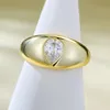 14K Gold Water Drop Lab Diamond Ring 100% Real 925 Sterling Silver Party Wedding Band Rings for Women Bridal Engagement Jewelry