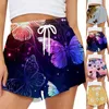 Kvinnors shorts tryckt fashionabla spandex med fickor Kvinnor bekymrade jean petite sommarklänningar för kort