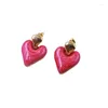 Stud Earrings Retro Fashion Love Drops Of Glaze Enamel Ear Clip Bohemian