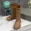 Mulheres Bota preta alta top Homens sapatos de grife arco design Confortável à prova d'água sapatos de água Rainboots Borracha Moda Casual sapatos de cano alto