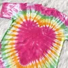 New Tie Dye Tee Uomo Donna Lettera Puff Print T-shirt Manica corta Top oversize