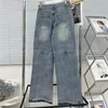 Projektant dżinsów dżinsowe spodnie dla kobiet wysoko WAIDT szerokie spodnie nogi fajne dziewczyny Hip Hop Jean Pantwear Streetwear