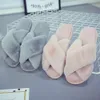 Cross Plush Slippers Womens Winter 43 Large Home Plush Open Toe Warm Sewing Cotton Slippers 10 Colours