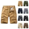 Pantaloncini da uomo per il tempo libero Cargo Cotton Summer Vintage Sport Trunks Allenamento con coulisse Multi tasche Abbigliamento per uomo