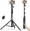 İPhone ve Android telefonlar için tripod şarj edilebilir LED doldurma ışığı ve uzaktan kumanda ile selfie sopa. Geri çekilebilir Alüminyum Selfie Stick Tripod L230913