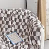 Filtar retro checkerboard pläd flanell filt super mjukt varmt kast filt kontor tupplur sjal soffa täcker sängkläder gåva filtar 230912