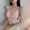 Camisoles Tanks Floral Womens Bra Tube Tops Hollow Out Top Sexy Lace Girl Outer Tank Up Underwear Female Crop Lingerie