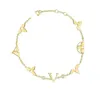 Luksusowe bransoletki Bransoletka dla kobiet link łańcuch v kwiat heart stalowa stalowa złota biżuteria