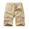 Pantaloncini da uomo per il tempo libero Cargo Cotton Summer Vintage Sport Trunks Allenamento con coulisse Multi tasche Abbigliamento per uomo