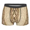 Cuecas masculinas calcinha de pele de cobra masculino homem curto boxer roupa interior