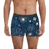 Cuecas masculinas calcinha masculina boxer espaço galáxia constelação zodíaco estrela shorts confortáveis