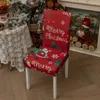 Chair Covers 2023 Christmas Stretch Cover For Dining Room Santa Claus Xmas Kitchen El Home Decorative Spandex Slipcover Seat