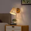 Wall Lamp Rustic Light Fixtures Modern Night Wicker Style Lights Bedroom Rattan Home Mounted