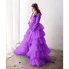 Mulheres azuis Long High Long Tulle Tule Salia para Fotos de Foto de Mulher Grávida Made personalizada